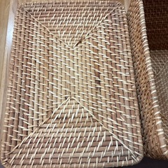 無印　ラタン　かご2個セット の画像
