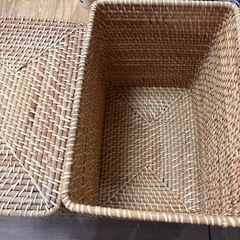 無印　ラタン　かご2個セット の画像
