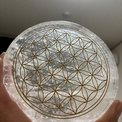 【タキオン化】フラワーオブライフ 水晶　大サイズの画像