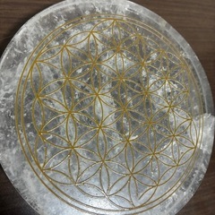 【タキオン化】フラワーオブライフ 水晶　大サイズの画像
