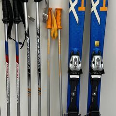 ij4715A HEAD XRC 137cm 調整ビン Tyrolia SL4.5 カービングスキー スキー板 ウィンタースポーツ スキーストック 3点 SINANO 動作未確認の画像