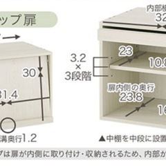 【2個セット】収納ボックス(ホワイト)の画像
