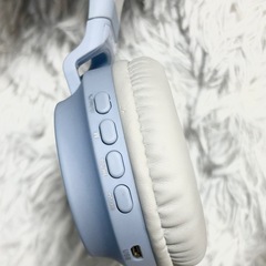 猫耳ヘッドフォン 光る　ブルー Bluetooth の画像
