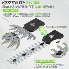お値下げ！電動芝刈り機 ヘッジトリマー 充電式【1台4役・超軽量615g】剪定バリカン 両刃駆動 刈込の画像