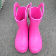 ★限定SALE30%OFF★《尼崎市/リサイクルショップドリーム次屋店》クロックス キッズレインシューズ Kids ハンドル イット レインブーツ 22cm ピンク色 未使用品 ☆尼崎市若王寺☆の画像