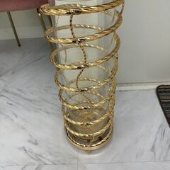 【港区赤坂手渡し】アールヌーヴォー傘立て フラワーベースゴールド アンティーク調クラシック ヨーロピアン エレガントアンブレラスタンドの画像