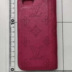 ルイヴィトン マヒナ iPhoneケース SE2 SE3対応 手帳型 スマホケース レザー 赤 スペイン製の画像