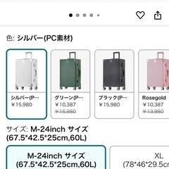 ✈️60Lスーツケース シルバー（1回使用のみ）🧳☀️の画像