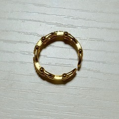 18K コーティング シルバー 石付き ブランドモチーフ リングの画像