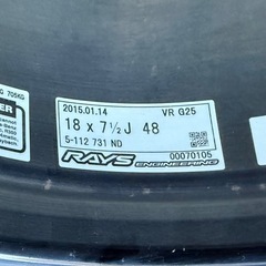 RAYS ボルクレーシング VR G25 18×7.5J +48 PCD112 5H 18インチ レイズ VOLKRACING 鍛造 アルミホイール ベンツ アウディ BMW ゴルフ の画像
