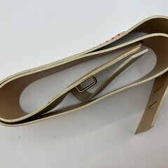 シャネル CHANEL アイコン 01S 本革 レザー ワイドベルト ベージュ 95cm 幅5.5cm ゴールド金具 フランス製の画像