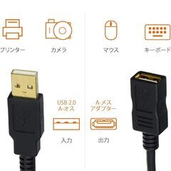 【新品】Amazonベーシック 延長ケーブル USB-A 2.0 2.0mの画像