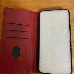 iPhone15plus QUEASON 手帳型スマホケース レッドの画像