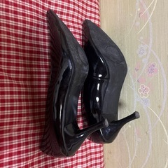 ブラックパンプス　Ｌ　３９　の画像