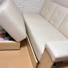 ソファーベッド 2人掛け 3人掛け 収納付き 引き出し付きの画像
