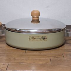 Riccardo Verne 両手鍋 28.5cm 調理器具 すき焼き鍋 蓋付きの画像