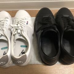 メンズシューズ le coq sportifホワイト・GUブラックの画像