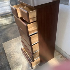 整理タンス　スリム ハイチェスト レール付きの画像