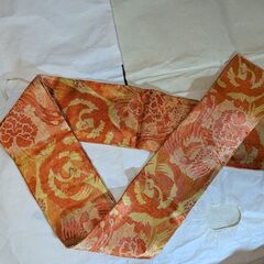 子供用、帯、絹、鶴の模様の画像