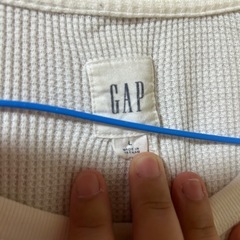 GAP ギャップ ワッフルTシャツ ロンT 長袖 Tシャツ カットソー 白　Lサイズの画像