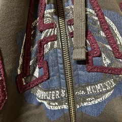 GAP フルジップパーカー ロゴ刺繍 メンズ グレー系　Lサイズ　大きいサイズ　男女兼用の画像