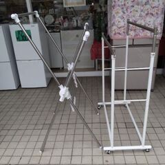 極上美品　お洒落な白　物干し竿　ハンガー　ラック　洗濯機　ハンガーラックの画像
