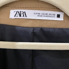 ZARA ベージュ ダブルブレストジャケット EUR 52の画像