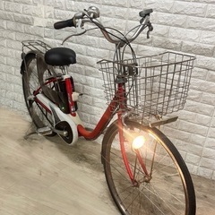 🌸超お買い得🌸美品🌸室内保管🌈バッテリー良好🌸パナソニック　ビビ　🌸電動自転車レッド06の画像