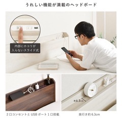 【新品未開封】！組立手伝います！[ダブル]収納つきベッド ダブルベッド ベッドフレーム USBコンセントつきの画像
