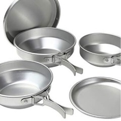 日本製 アルミ キャンプ5点セット［アルミ食器 コッヘル 食器セットの画像