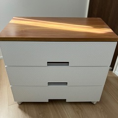 値下げ　チェスト フィッツプラス メッシュ  ホワイト3段 幅75×奥行41×高さ66cm キャスター付き　FM7503 プラスチック 引き出し の画像