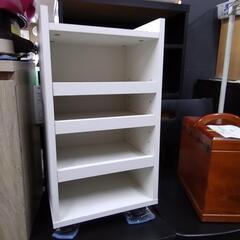 木製ラック 白 キャスター付 85247の画像