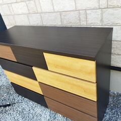 【美品・お届けも可能です】ニトリNITORI ローチェスト［幅120cm］(カレナ 120LC DBR) たんす タンス  元値¥36,990の画像