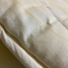  ☺️ 敷布団　S 100✖️210✖️h約2cm   白に黄朱桃色柄の画像