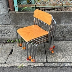 4点セット 幼稚園椅子 保育園椅子 椅子 チェア イス　ビンテージ の画像