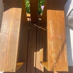 DIY ウッドデッキ　屋外チェア 2つセット　の画像