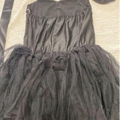 《ラスト1点》猫耳、尻尾 付きドレス ハロウィン イベント キッズ 110〜120の画像