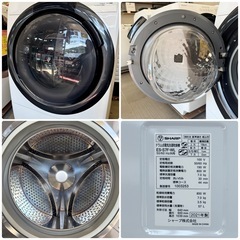 【超美品‼️】シャープ 2021年製 7.0/3.5kgドラム式洗濯乾燥機 洗濯機 ヒーター乾燥 プラズマクラスター搭載 ホワイト♪の画像