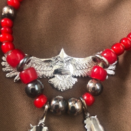 総額7万以上 SAAD イーグルフェザー カスタムネックレス ビーズ サード