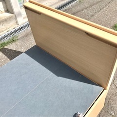 Te110●ニトリ シングルベッドフレーム OP KG フラット 横開き 深型 ナチュラル●USEDの画像