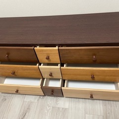 【引取限定】中古　木製チェスト 引き出し 9個の画像
