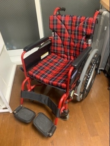 【KAWAMURA】 赤チェック 車椅子