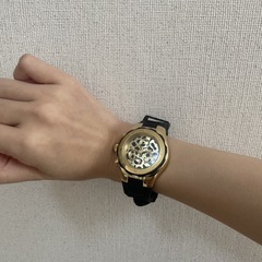 MICHELE ミッシェル メンズ腕時計 クロノグラフ 豹柄文字盤 ラバーベルト 箱・ギャランティ付 稼働品の画像