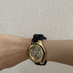 MICHELE ミッシェル メンズ腕時計 クロノグラフ 豹柄文字盤 ラバーベルト 箱・ギャランティ付 稼働品の画像