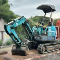 福岡県発・クボタ・KUBOTA・U-20・中古ミニ油圧ショベル・ミニユンボ・稼働5069h・ゴムクロ　◆エンジンOK！作動油漏れ！ジャンク品！◆の画像