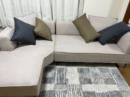 【takkk24】【未使用品】カウチソファ 関家具 コモル 右カウチ コモル ライトグレージュ【EC限定】 ｜家具・インテリア通販