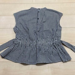 LAISSÉ ギンガムチェック ノースリーブシャツ Mの画像