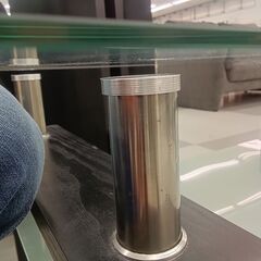 ★リユースのサカイ千葉中央店★期間限定割引有  ガラステーブル  H43×D48×W89 クリーニング済み TC4489           　の画像