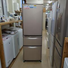 三菱 3ドア冷蔵庫 MR-C37C-P 370L 2017年製 キズ・ドリンク受けヒビ 動作確認済み【こちらは店舗です。浜村鹿野温泉ICから3分 買取本舗 宮本リサイクル 営業時間9～19時 定休日水曜のみ←連絡できませんm(_ _)m】の画像