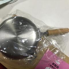 【松本市引き取り限定】⭐未使用⭐千歳 鉄製 木柄フライパン18cmの画像